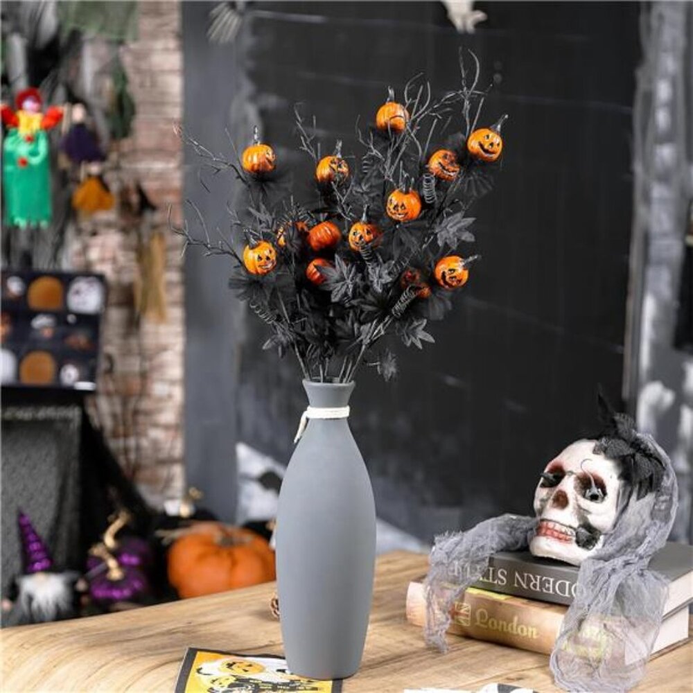 5PCS Halloween Decoration Artificial Pumpkin Maple Leaf, 19.5" - Picture 6 of 6